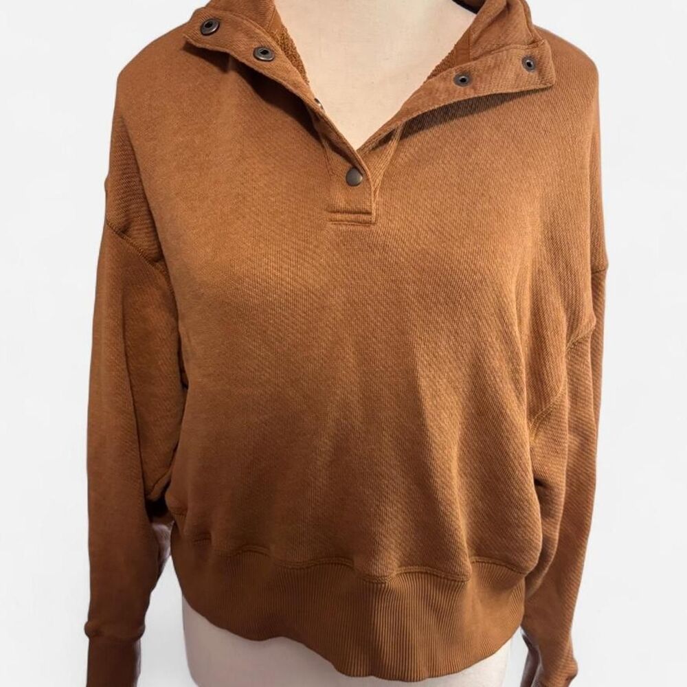 American Eagle Women's Orange Brown Pullover Sweatshirt S